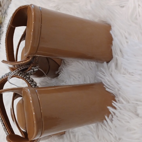 Kurt Geiger London Duke Platform Rhinestone Jeweled Peep Toe Sandals NEW - Picture 7 of 12